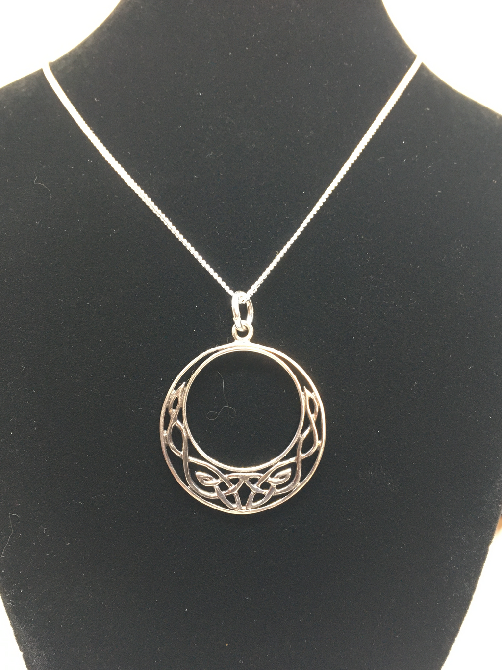 Celtic Knot Hoop Pendant with Trinities meeting in the centre